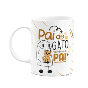 Caneca Flork Dia dos Pais - Pai de gato também é pai!
