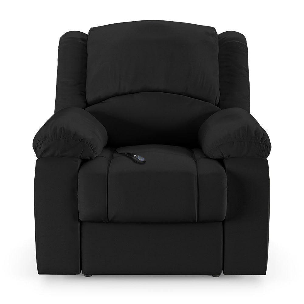 Poltrona Do Papai Reclinável Sala De Cinema Barcelona Controle Elétrico Usb Pu Preto
