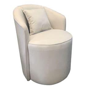 Poltrona Redonda Serena Suede Base Fixa C05 - D`rossi Cor Bege