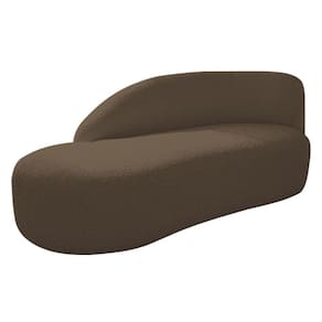 Divã Recamier Curvo Luna 160cm Lado Esquerdo Suede - Adj Decor Cor Marrom