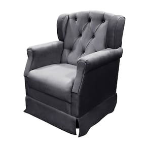 Poltrona Cadeira De Amamentação Balanço Ternura Suede Star Confort Chumbo