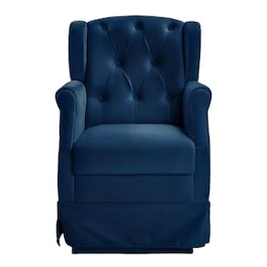 Poltrona Cade. De Amam. Balanço Ternura Veludo Azul