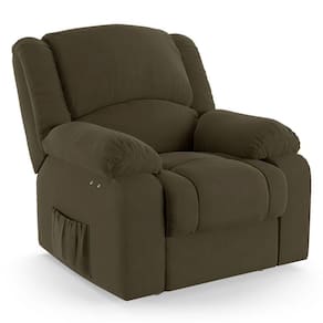 Poltrona Do Papai Reclinável Melim Power Touch Usb Veludo Capuccino Fh1 - D`rossi