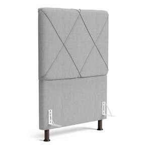 Cabeceira Cama Box Solteiro Mel 90cm Com Frame Linho Cinza Claro - Desk Design