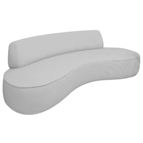 Sofá Curvo 2 Lugares Amsterdã 140cm Linho - Doce Sonho Móveis Cor Cinza Claro