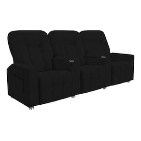 Poltrona Reclinável Para Cinema 3 Lugares Sora Veludo Fh1 - D`rossi Cor Preto