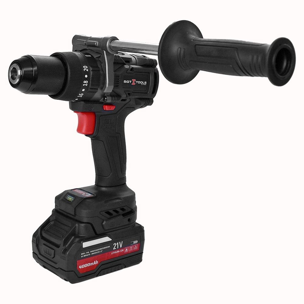 Parafusadeira/furadeira Impacto Brushless 1/2" 13mm -150nm - 2 Baterias 21v - Sgt-7140