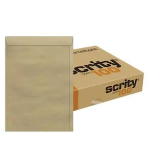 KIT 100 Envelopes Saco Kraft Natural Ecologicamente Responsável 80g 240x340mm Embalagem