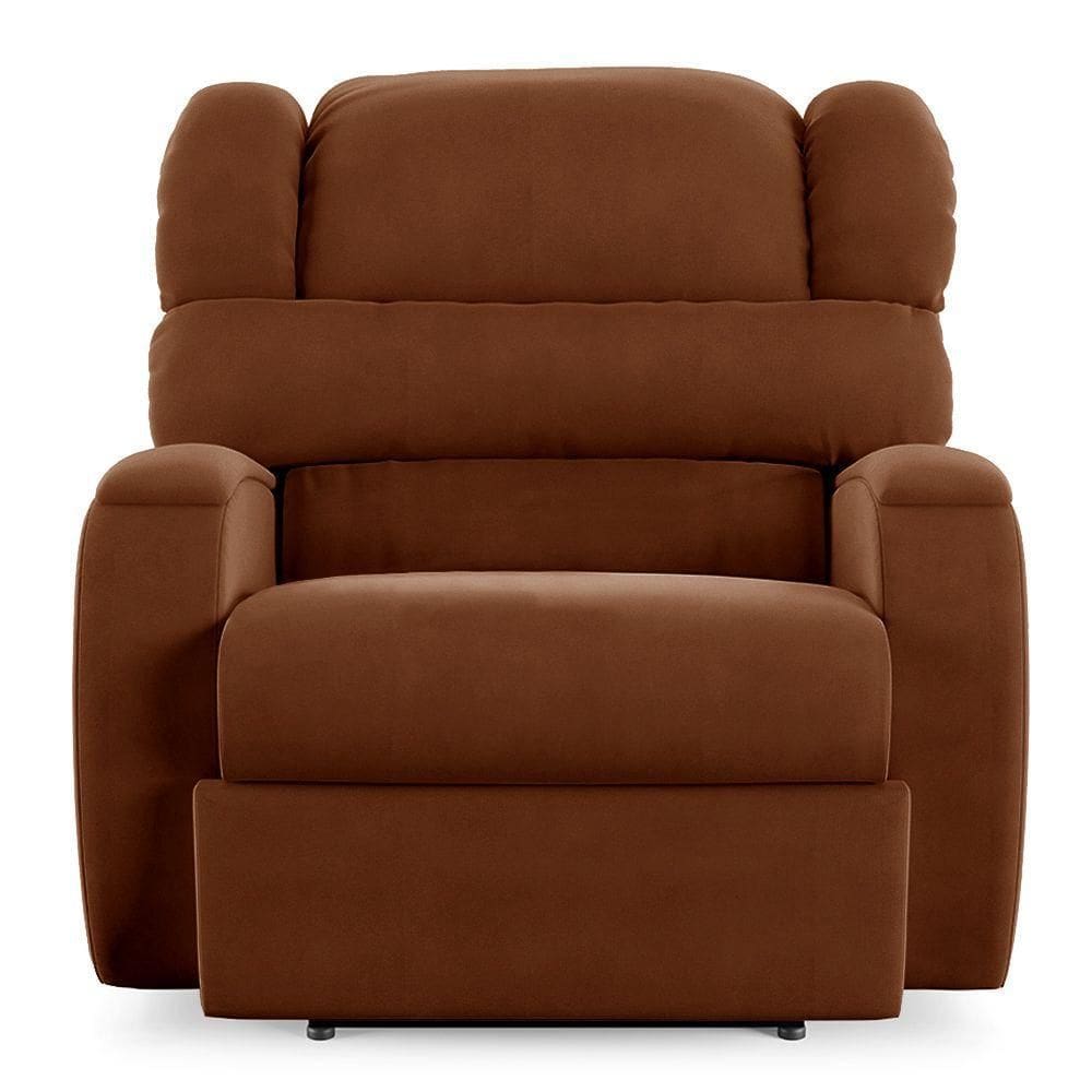 Poltrona Do Papai Sala De Cinema Reclinável Manchester Elétrica Usb Veludo Terracota