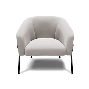 Poltrona Pé De Ferro Preto Kit 2 Stella Veludo Cinza D03 - D`rossi