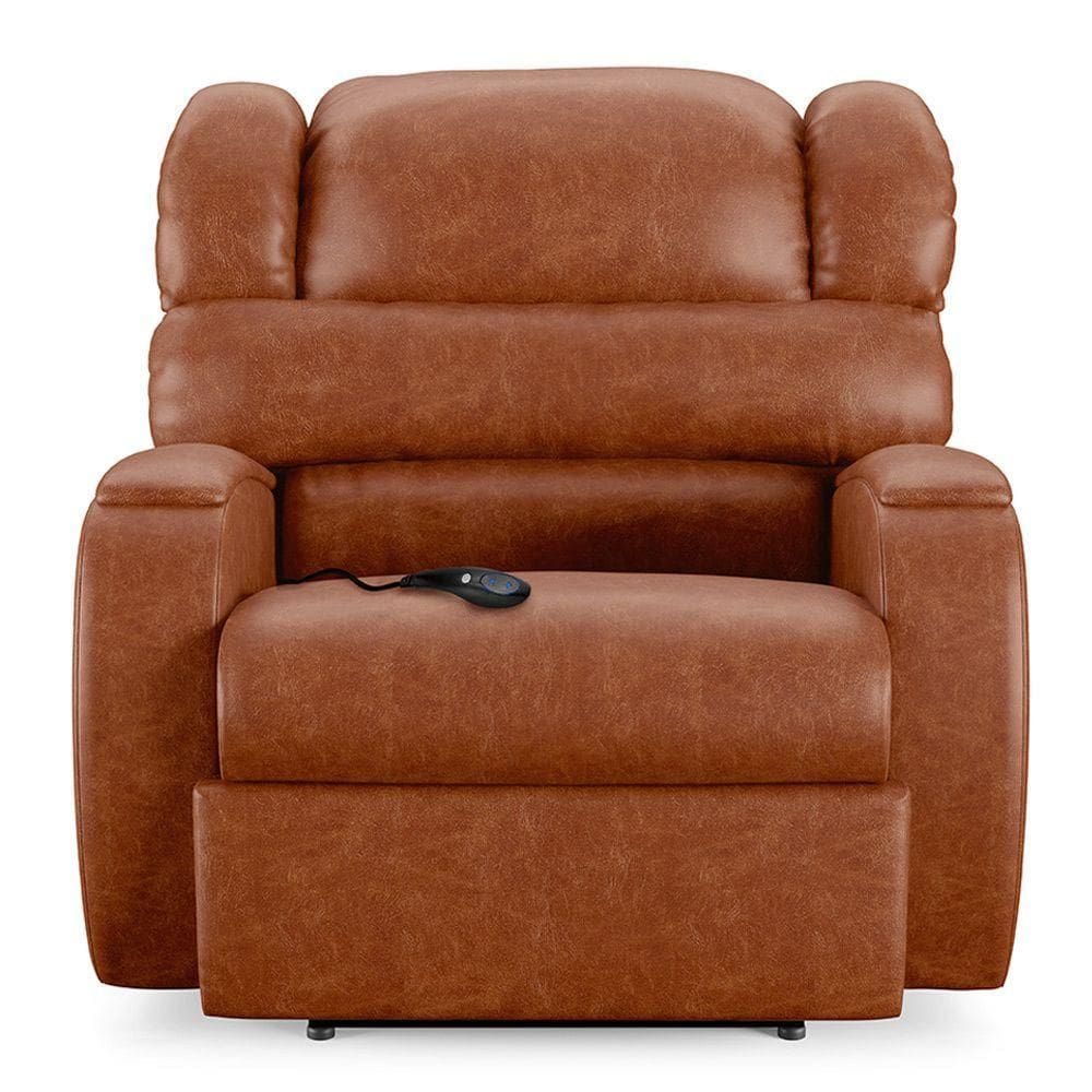 Poltrona Do Papai Reclinável Sala De Cinema Barcelona Elétrica Usb Pu Caramelo
