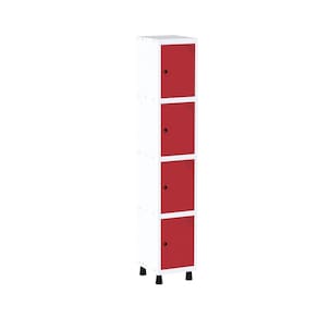 Roupeiro em Aço Mt 1v 4 Portas - Pitão Branco/Vermelho
