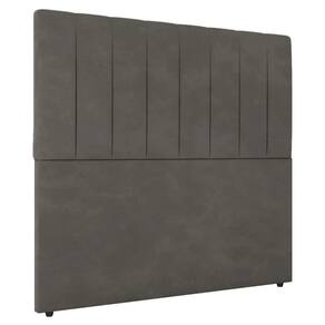 Cabeceira Cama Box Casal King Size Ivana 193cm Veludo - Desk Design Cor Cinza