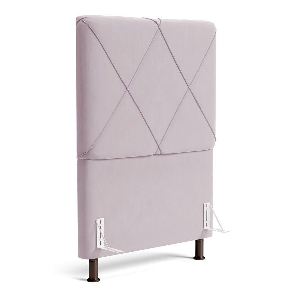 Cabeceira Cama Box Solteiro Mel 90cm Com Frame Suede Rosa Bebê - Desk Design