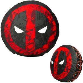 Almofada Deadpool 3D Redonda 35x35 Cm Aveludada Oficial Marvel