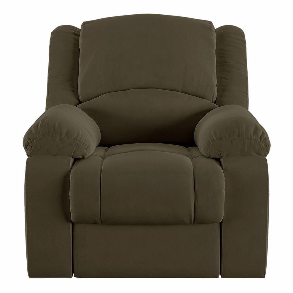 Poltrona Do Papai Reclinável Sala De Cinema Barcelona Manual Veludo Verde Esmeralda