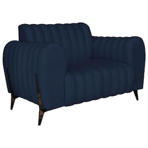 Poltrona Decorativa Zurique Suede Cor Azul Marinho