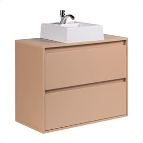 Gabinete para Banheiro com Cuba 80cm Mdf Salmao Dubai - On Móveis