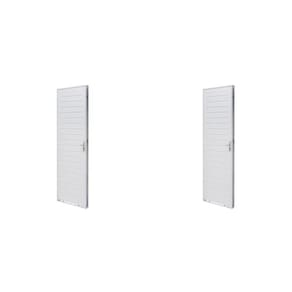 Kit com 2 Portas de Aço Lambri 215x83cm Batente 12cm Qualitysol Branco