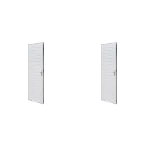 Kit com 2 Portas de Aço Lambri 215x83cm Batente 12cm Qualitysol Ramassol Branco