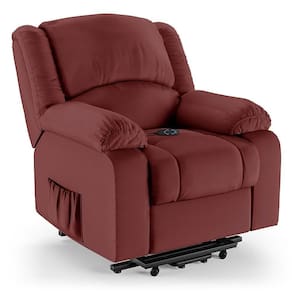 Poltrona Do Papai Reclinável Melim Elevação Lift Elétrico Sintético Pu Fh1 - D`rossi Cor Vermelho