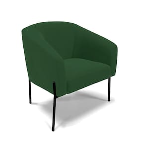 Poltrona Pé De Ferro Preto Sala De Estar Stella Veludo Verde D03 - D`rossi