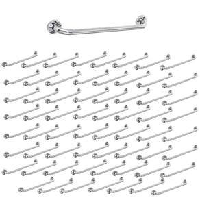 Barra Alça Apoio 80Cm Aço Inox Kit 48 Uni Gestante Idoso Cadeirante Acessibilidade PCD