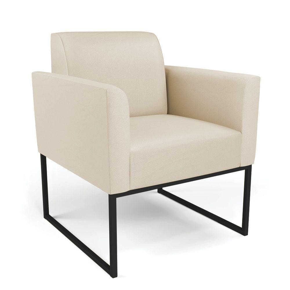 Poltrona Base Industrial Preto Marisa Corino Bege D03 - D`rossi