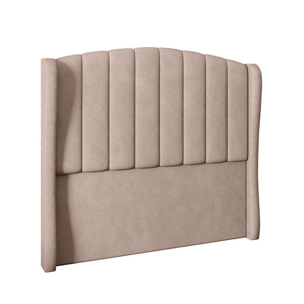 Cabeceira Para Cama Box Queen 160 Cm Angel Veludo Bege I02 - D`rossi