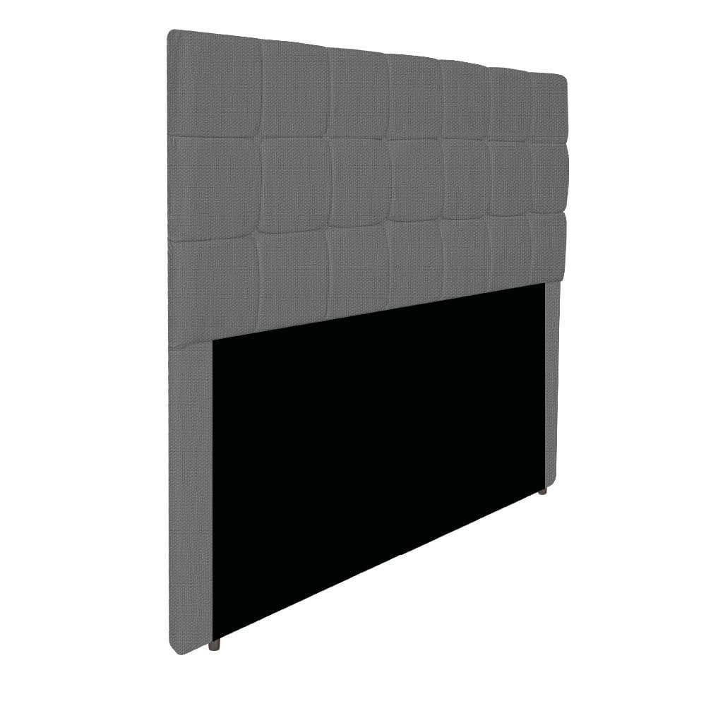 Cabeceira Estofada Manchester 195 Cm King Size Linho - Doce Sonho Móveis Cor Cinza Escuro