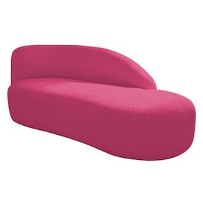 Divã Recamier Curvo Luna 185cm Lado Direito Suede - Doce Sonho Móveis Cor Pink