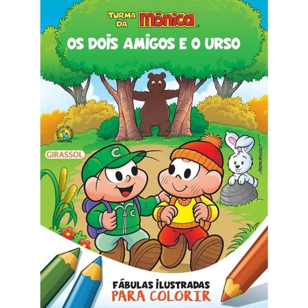 Fábulas Ilustradas Para Colorir - Turma Da Mônica - Os Dois Amigos E O Urso