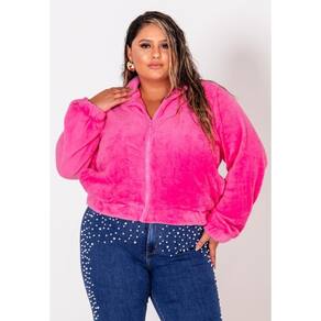Jaqueta Feminina Plus Size Em Ted Com Zíper