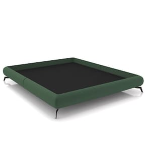 Cama Casal Base Box 138x188cm Pés De Ferro Cold P02 Veludo Verde - Mpozenato