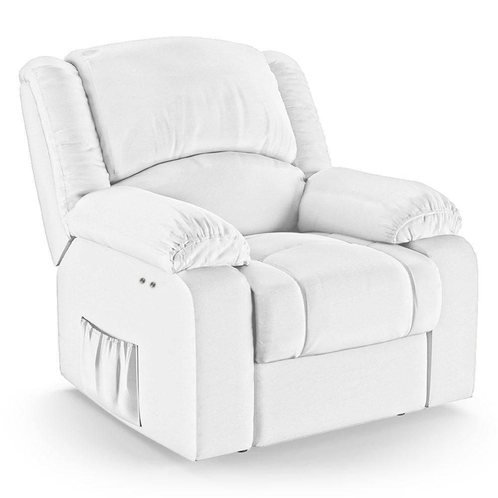 Poltrona Do Papai Reclinável Melim Power Touch Massagem Sintético Pu Fh1 - D`rossi Cor Branco