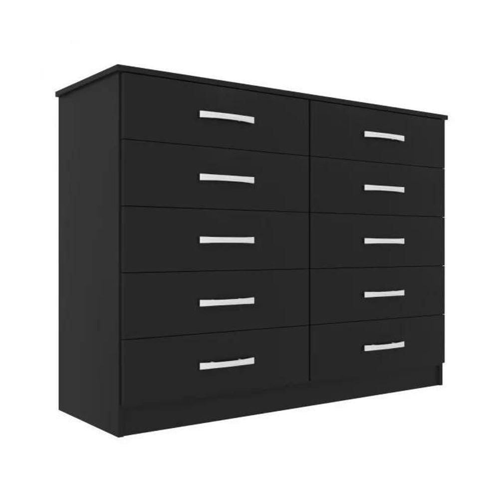 Cômoda Austin 10 Gavetas - Black Black