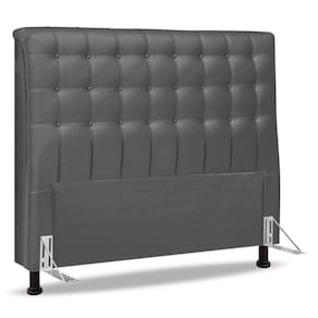 Cabeceira Cama Box Casal Queen Size Ciara 160cm Botonê Com Frame Linho Cinza