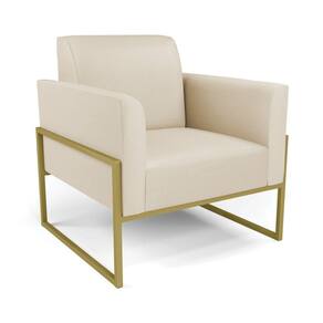 Poltrona Base Industrial Alta Dourado Marisa Corino D03 - D\`rossi Cor Bege