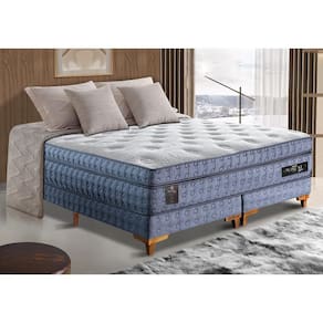 Cama Box King Colchão Euro Pillow + Box 193x203x70 Molas Ensacadas Cama Inbox Supreme Confort Gel