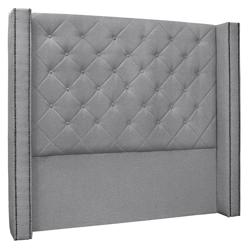 Cabeceira Solteiro Cama Box 90cm Louise S06 Linho Cinza - Mpozenato