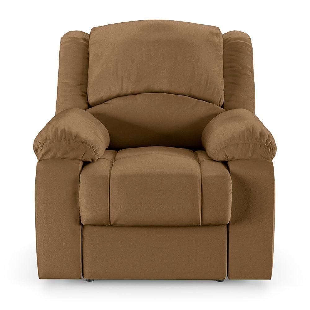 Poltrona Do Papai Reclinável Sala De Cinema Barcelona Elétrica Touch Massagem Usb Pu Caramelo