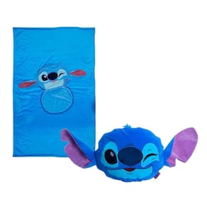 Almofada 2 Em 1 Manta Com Zíper Stitch Disney