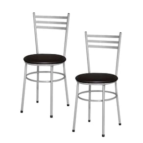 2 Cadeiras Para Mesa Epoxi Cinza Cor:marrom