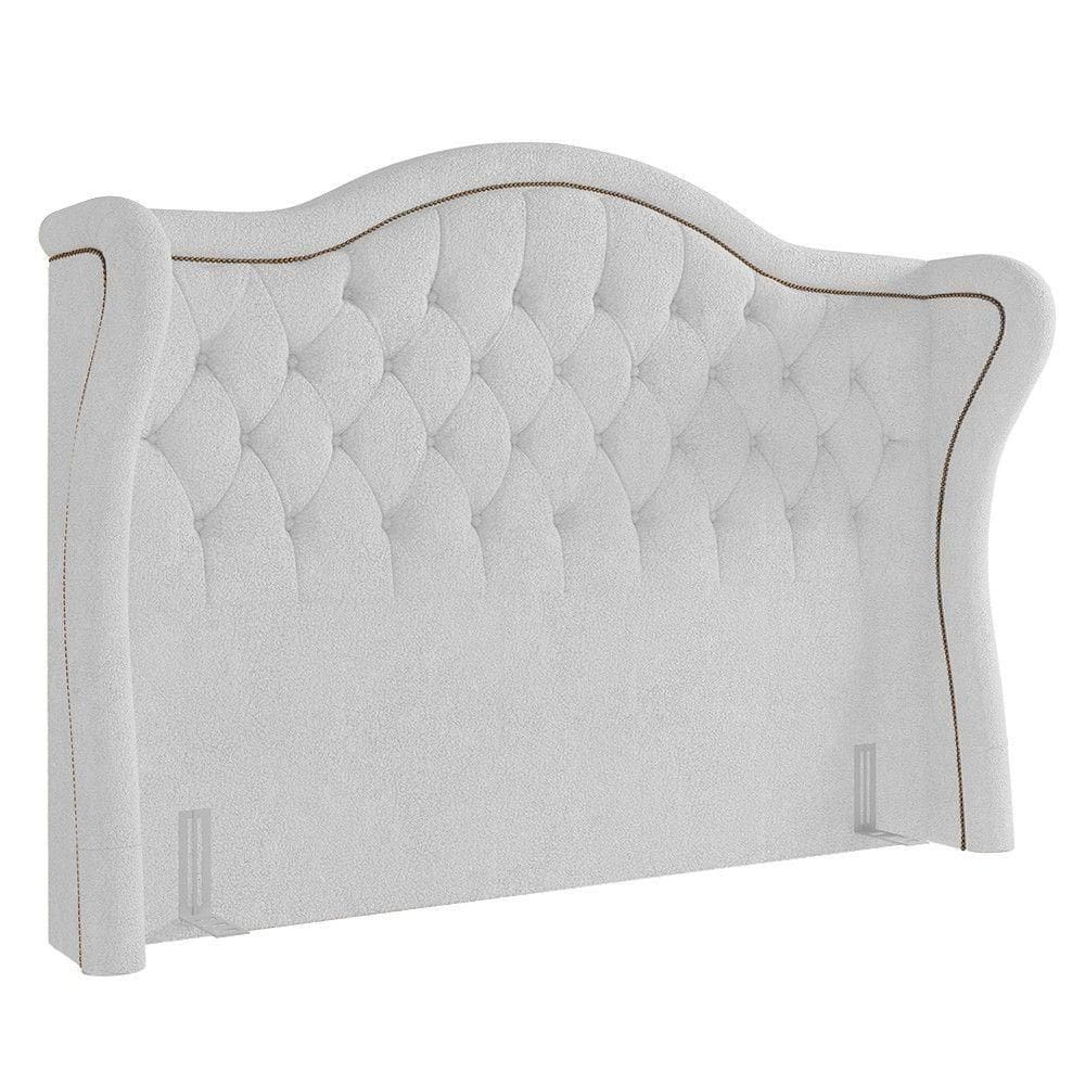 Cabeceira Cama Box Casal Queen 160cm Antibes P02 Boucle Branco - Mpozenato