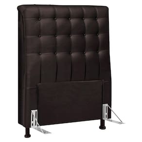 Cabeceira Cama Box Solteiro Ciara 90cm Botonê Com Frame Sintético Marrom