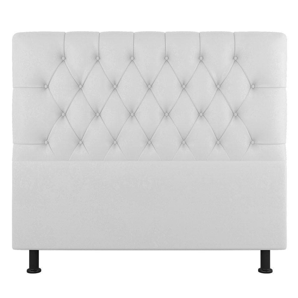 Cabeceira Cama Box Solteiro Nice 90cm Sintético Branco - Abmaza