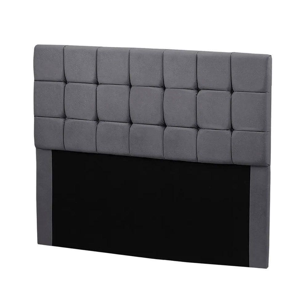Cabeceira Julia Estofada King Size 195cm Em Suede Chumbo Star Confort Chumbo