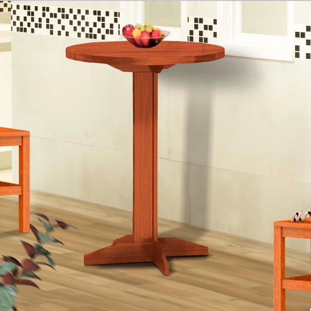 Bistrô Alto de Madeira Maciça Marrom Lara Nemargi - Marrom