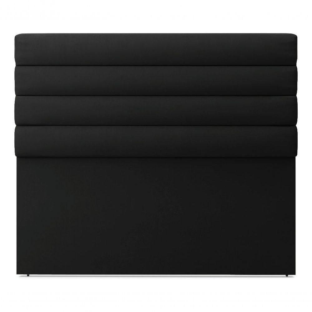 Cabeceira California Para Cama Box Casal 140 Cm Suede Preto Preto