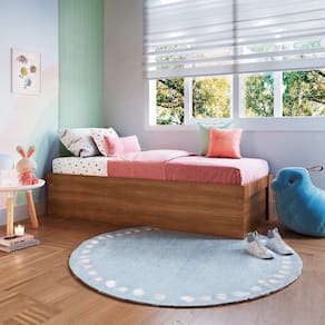 Cama com Baú Solteiro Nogal Istambul Art In Móveis